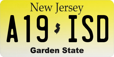 NJ license plate A19ISD