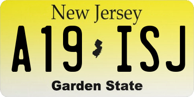 NJ license plate A19ISJ