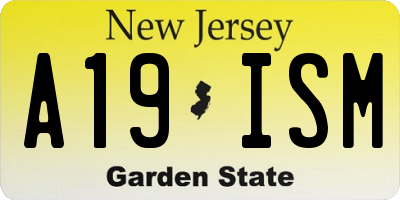 NJ license plate A19ISM