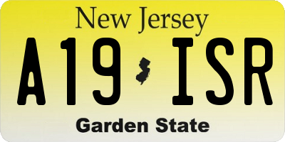 NJ license plate A19ISR