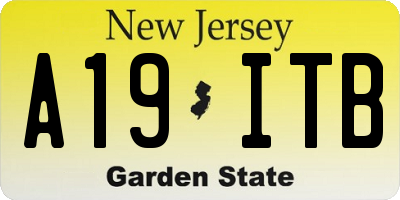 NJ license plate A19ITB