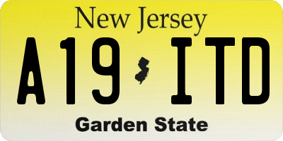 NJ license plate A19ITD
