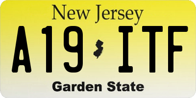 NJ license plate A19ITF