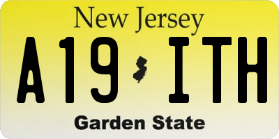 NJ license plate A19ITH