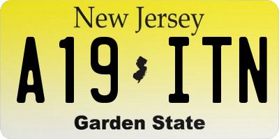 NJ license plate A19ITN