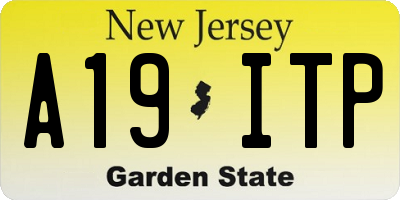 NJ license plate A19ITP