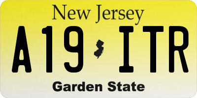 NJ license plate A19ITR