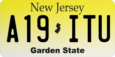 NJ license plate A19ITU
