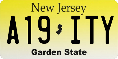 NJ license plate A19ITY
