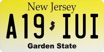 NJ license plate A19IUI