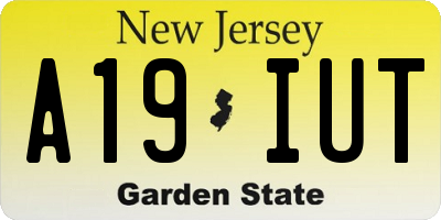 NJ license plate A19IUT