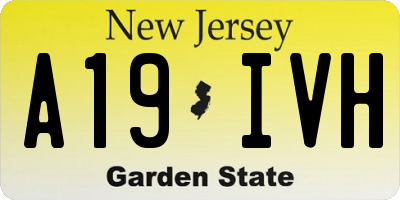 NJ license plate A19IVH