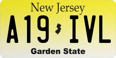 NJ license plate A19IVL