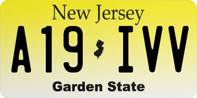 NJ license plate A19IVV