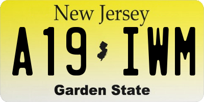 NJ license plate A19IWM