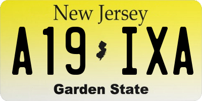 NJ license plate A19IXA