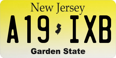 NJ license plate A19IXB