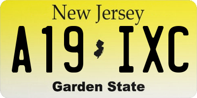 NJ license plate A19IXC