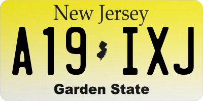 NJ license plate A19IXJ