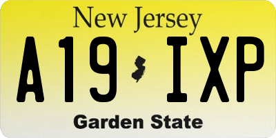 NJ license plate A19IXP