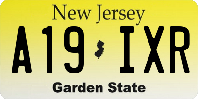 NJ license plate A19IXR