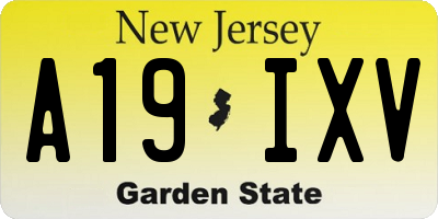 NJ license plate A19IXV
