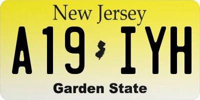 NJ license plate A19IYH