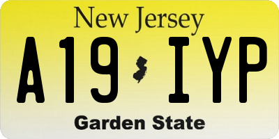 NJ license plate A19IYP