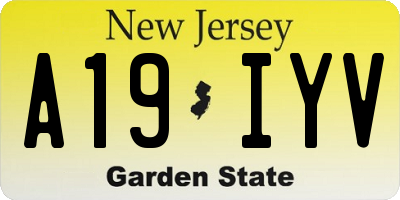 NJ license plate A19IYV