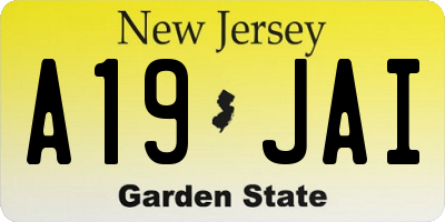 NJ license plate A19JAI