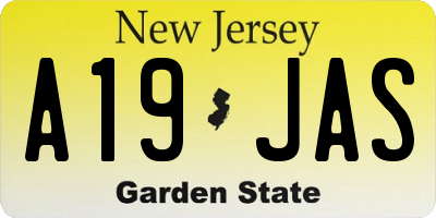 NJ license plate A19JAS