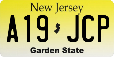 NJ license plate A19JCP