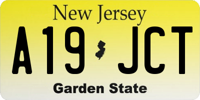 NJ license plate A19JCT