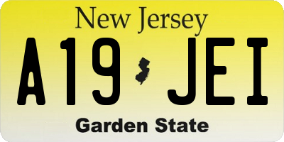 NJ license plate A19JEI