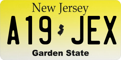 NJ license plate A19JEX