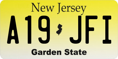 NJ license plate A19JFI