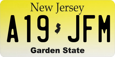 NJ license plate A19JFM