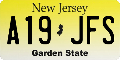 NJ license plate A19JFS
