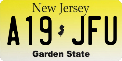 NJ license plate A19JFU