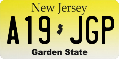 NJ license plate A19JGP