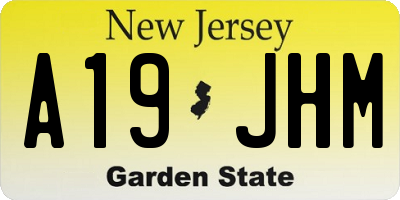 NJ license plate A19JHM