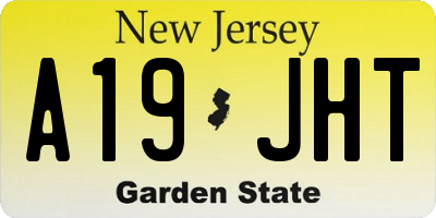 NJ license plate A19JHT