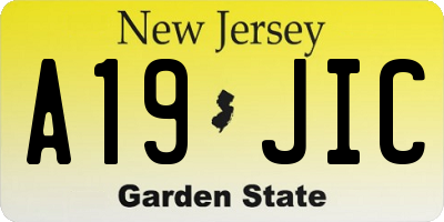 NJ license plate A19JIC