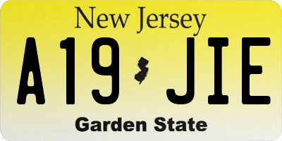 NJ license plate A19JIE