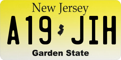 NJ license plate A19JIH