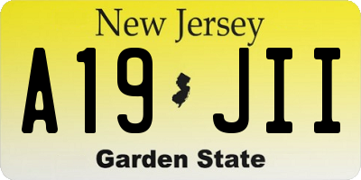 NJ license plate A19JII