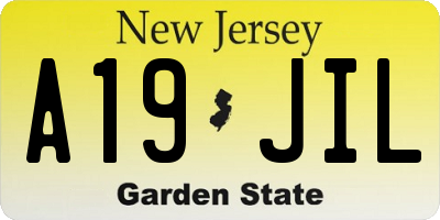 NJ license plate A19JIL