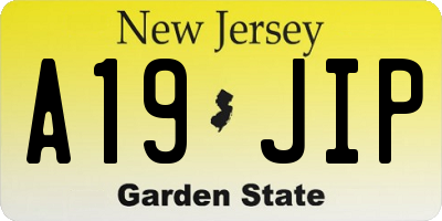 NJ license plate A19JIP