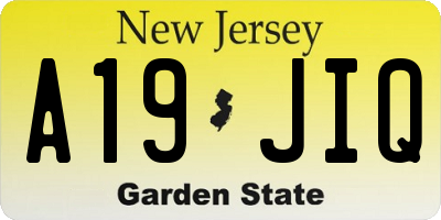 NJ license plate A19JIQ