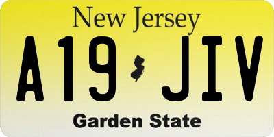 NJ license plate A19JIV